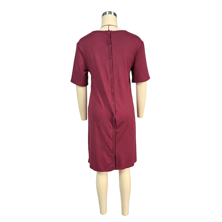 Button Back Maternity Breastfeeding Dress