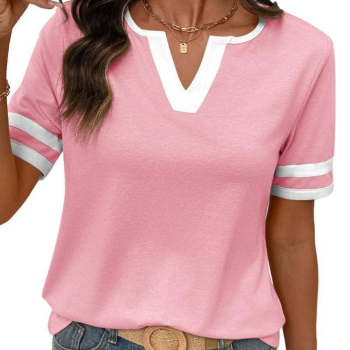 Casual V-neck short-sleeve T-shirt